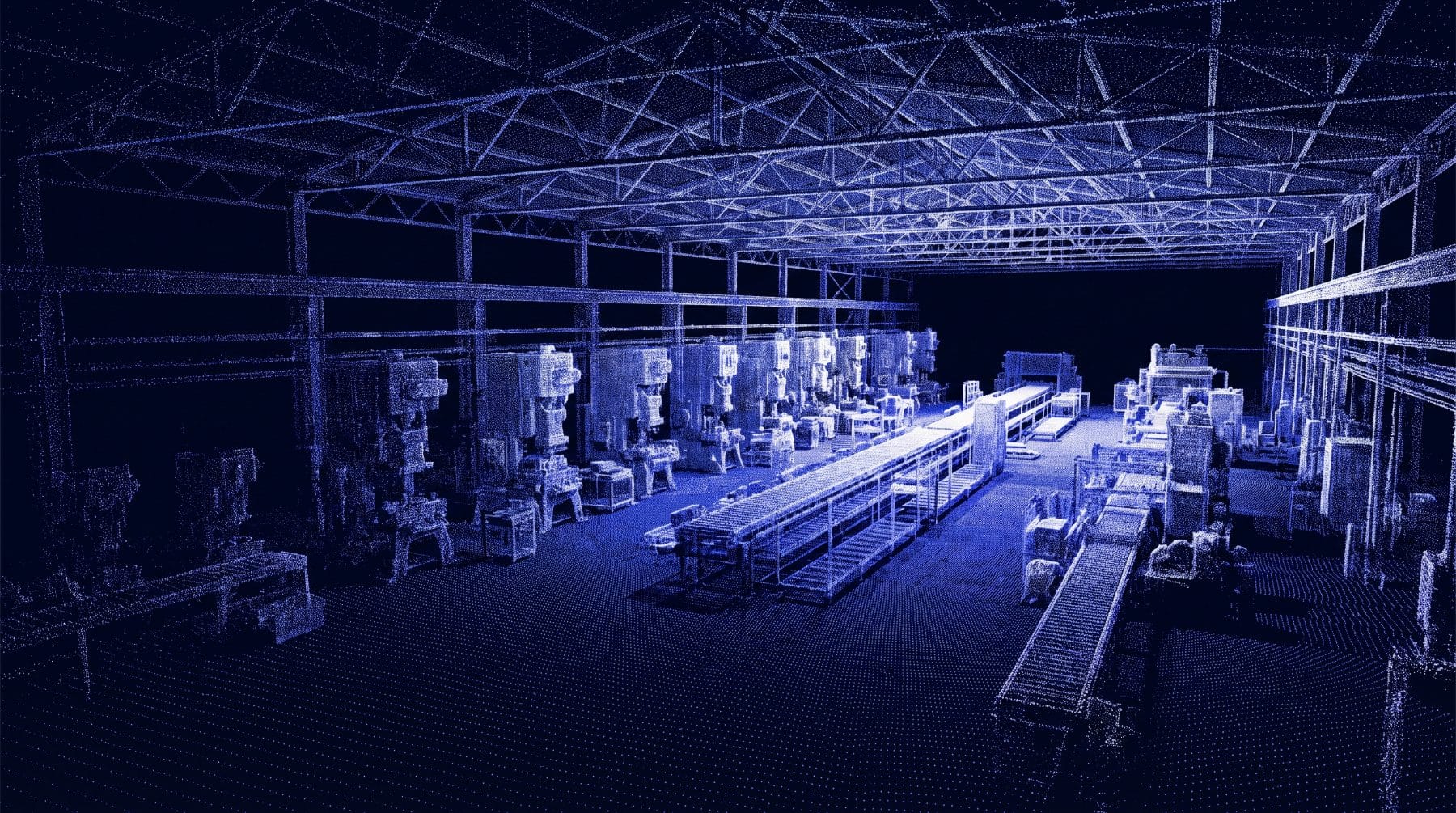 LiDAR point-cloud digital twin of a factory